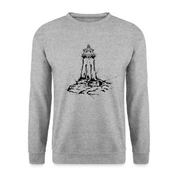 Lighthouse - Unisex Sweatshirt - salt & pepper - Front - Alina (178cm) & Michal (187cm)