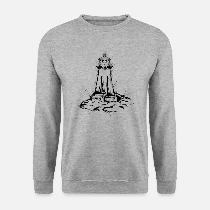 Leuchtturm - Unisex Pullover - Weißgrau meliert
