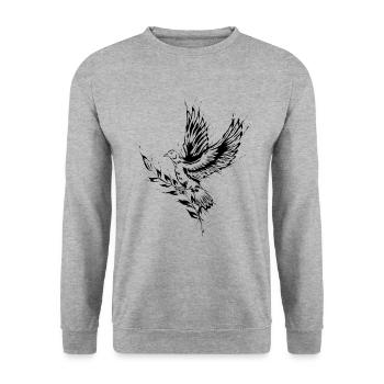 Peace Dove of Peace - Unisex Sweatshirt - salt & pepper - Front - Alina (178cm) & Michal (187cm)