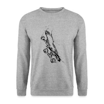 Skateboard - Unisex Sweatshirt - salt & pepper - Front - Alina (178cm) & Michal (187cm)
