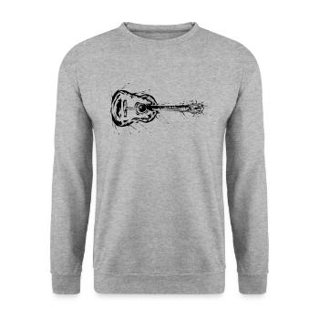 Guitare - Sweat-shirt Unisexe - gris chiné - Devant - Alina (178cm) & Michal (187cm)