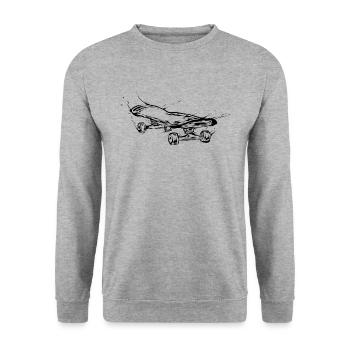 Skater Skateboard - Unisex Sweatshirt - salt & pepper - Front - Alina (178cm) & Michal (187cm)