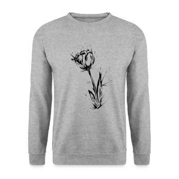 Fleur de tulipe - Sweat-shirt Unisexe - gris chiné - Devant - Alina (178cm) & Michal (187cm)