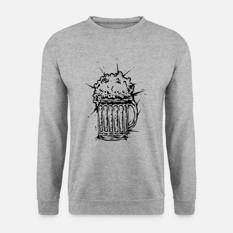 Bier - Unisex Pullover - Weißgrau meliert