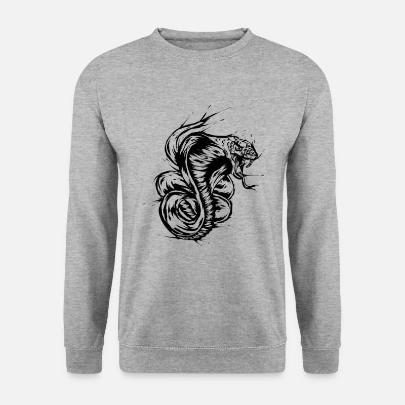 Kobra Schlange - Unisex Pullover - Weißgrau meliert