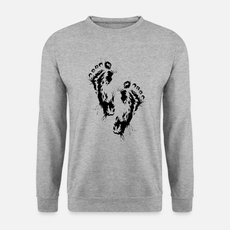 Fußabdruck Barfuß - Unisex Pullover - Weißgrau meliert