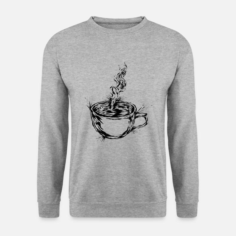 Kaffee Tasse - Unisex Pullover - Weißgrau meliert