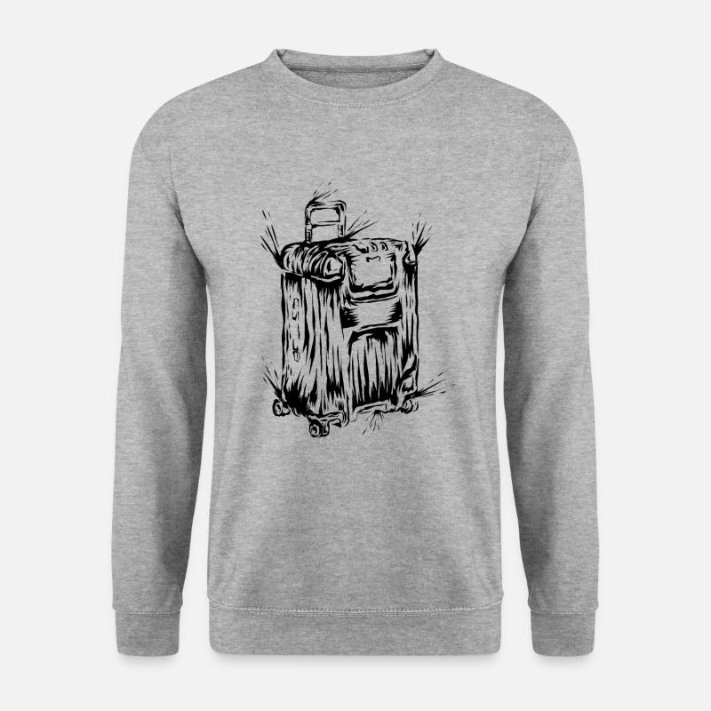 Koffer Reisen - Unisex Pullover - Weißgrau meliert