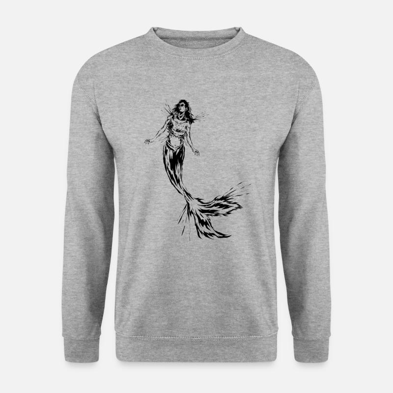 Meerjungfrau - Unisex Pullover - Weißgrau meliert