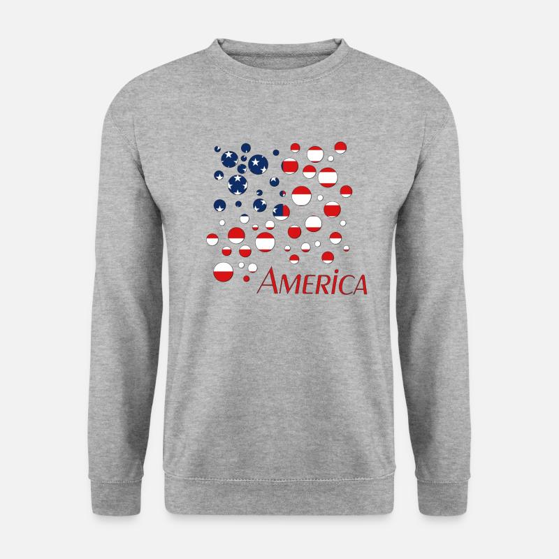 America - Unisex Pullover - Weißgrau meliert