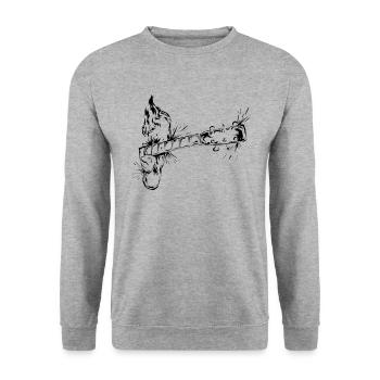 Guitar - Unisex Sweatshirt - salt & pepper - Front - Alina (178cm) & Michal (187cm)