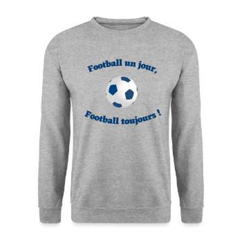 Football un jour, football toujours ! - Sweat-shirt Unisexe - gris chiné - Devant - Alina (178cm) & Michal (187cm)
