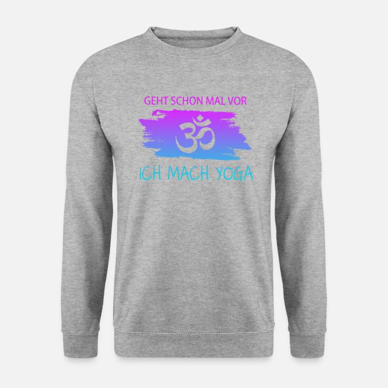 Yoga, Spruch - Unisex Pullover - Weißgrau meliert