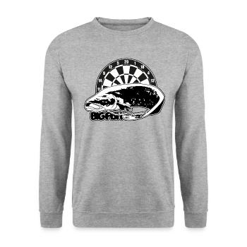 BIG FISH - Unisex Pullover - Weißgrau meliert - Vorne - Alina (178cm) & Michal (187cm)