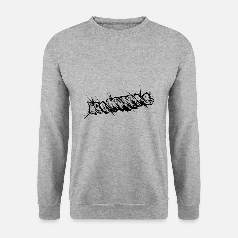 Nudeln Koch Fussili - Unisex Pullover - Weißgrau meliert