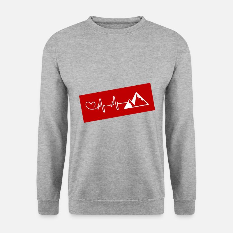 Mountains Puls Love - Unisex Pullover - Weißgrau meliert