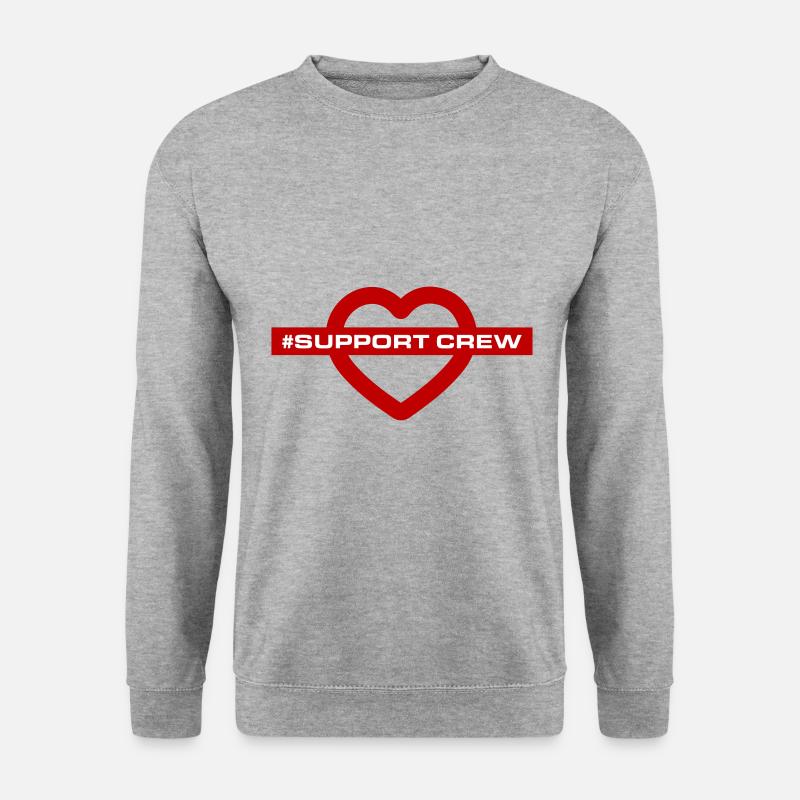 Support Crew Herz Liebe - Unisex Pullover - Weißgrau meliert