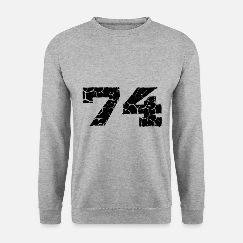 74 Zahl Trikot - Unisex Pullover - Weißgrau meliert