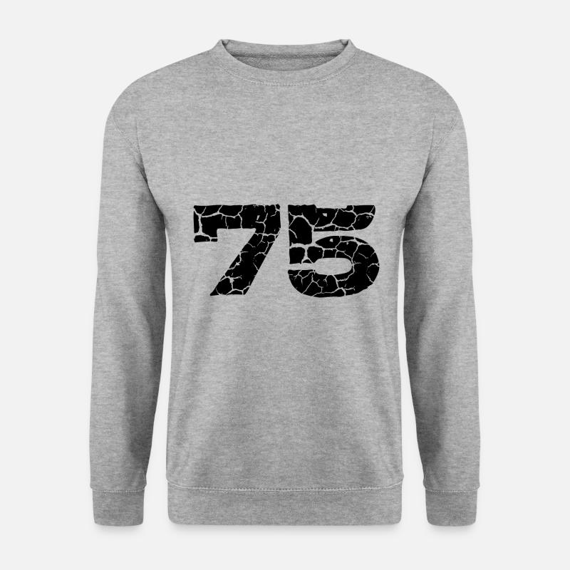 75 Zahl Trikot - Unisex Pullover - Weißgrau meliert