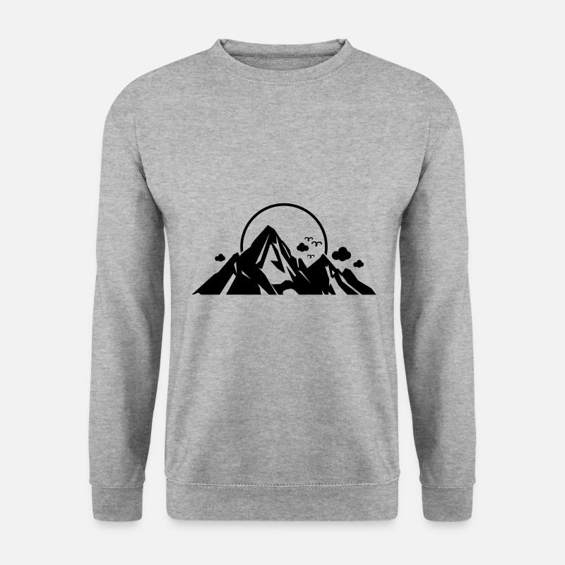 Berge Symbol Mountains - Unisex Pullover - Weißgrau meliert