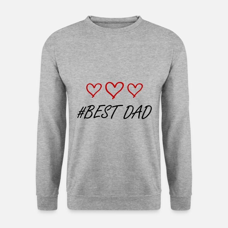 Best Dad Herz Liebe - Unisex Pullover - Weißgrau meliert