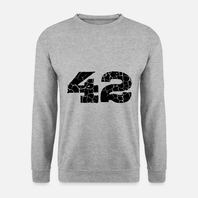 42 Zahl Trikot - Unisex Pullover - Weißgrau meliert