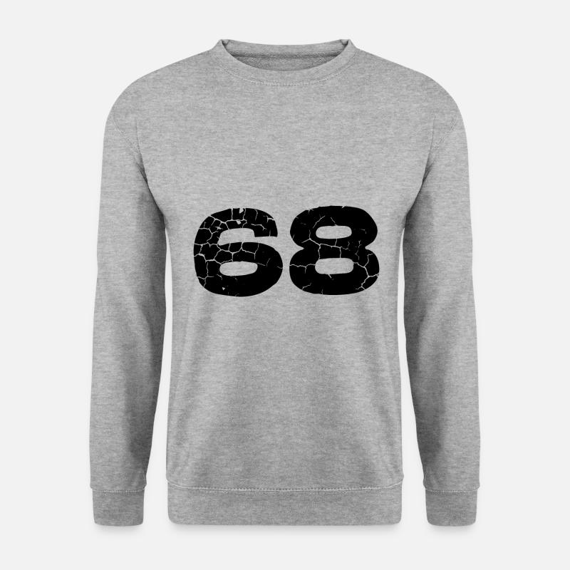 68 Zahl Trikot - Unisex Pullover - Weißgrau meliert