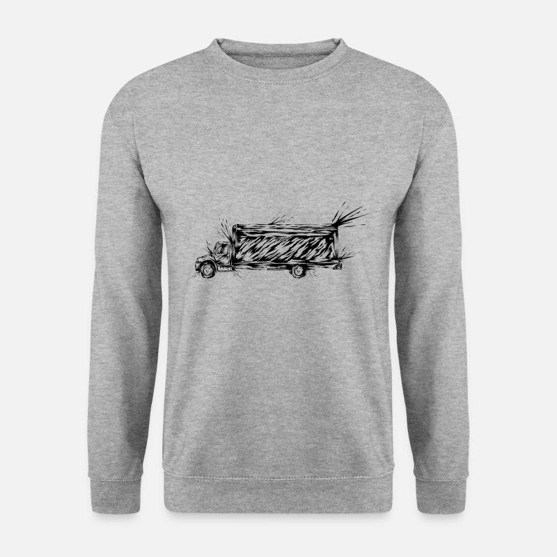 LKW Truck - Unisex Pullover - Weißgrau meliert