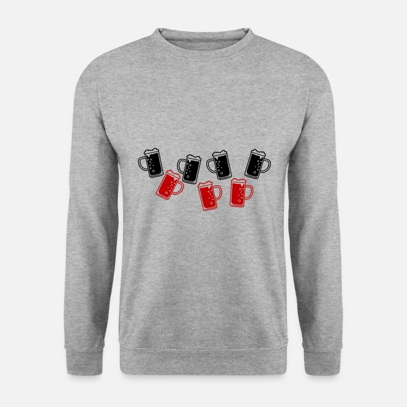 Bierkrug Bier Symbol - Unisex Pullover - Weißgrau meliert