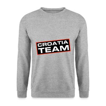 Croatia Team - Unisex Sweatshirt - salt & pepper - Front - Alina (178cm) & Michal (187cm)