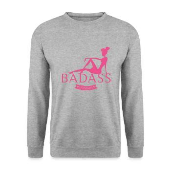 Pink Badass forever - Sweat-shirt Unisexe - gris chiné - Devant - Alina (178cm) & Michal (187cm)