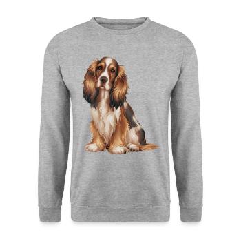 Cocker américain Chien Spaniel - Sweat-shirt Unisexe - gris chiné - Devant - Alina (178cm) & Michal (187cm)