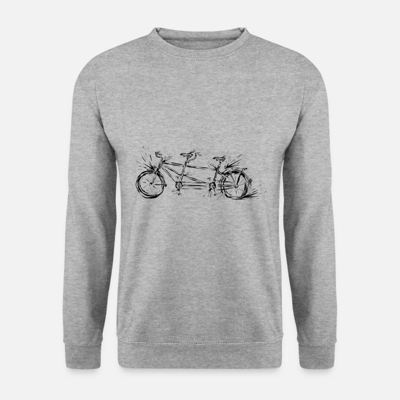 Tandem Fahrrad - Unisex Pullover - Weißgrau meliert