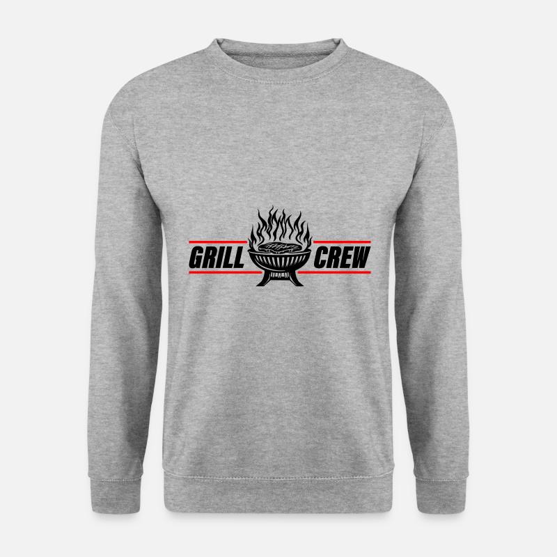 Grill Crew Grillen - Unisex Pullover - Weißgrau meliert