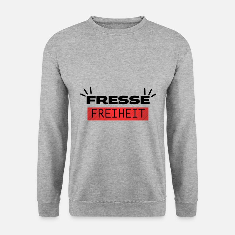 Fresse Freiheit - Unisex Pullover - Weißgrau meliert