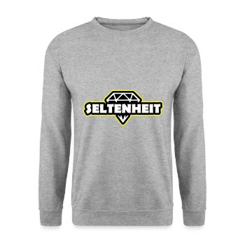 Seltenheit Diamant Spruch Motto - Unisex Pullover - Weißgrau meliert - Vorne - Alina (178cm) & Michal (187cm)