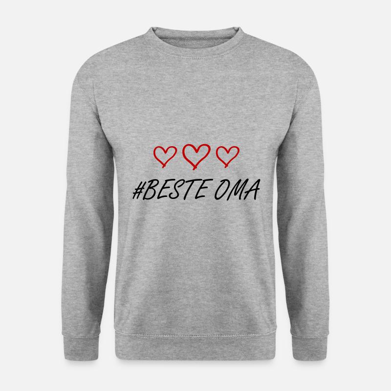 Beste Oma Herz Liebe - Unisex Pullover - Weißgrau meliert