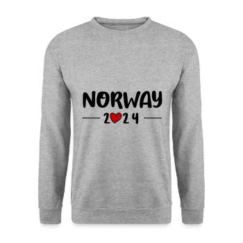 Norvège 2024 Heart Trip - Sweat-shirt Unisexe - gris chiné - Devant - Alina (178cm) & Michal (187cm)