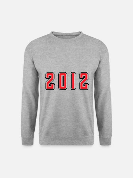 2012 Jahr Geburtstag - Unisex Pullover - Weißgrau meliert