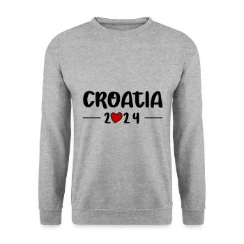 Croatia 2024 Heart Trip - Unisex Sweatshirt - salt & pepper - Front - Alina (178cm) & Michal (187cm)