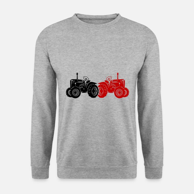 Traktor Bauer Farmer Symbol - Unisex Pullover - Weißgrau meliert