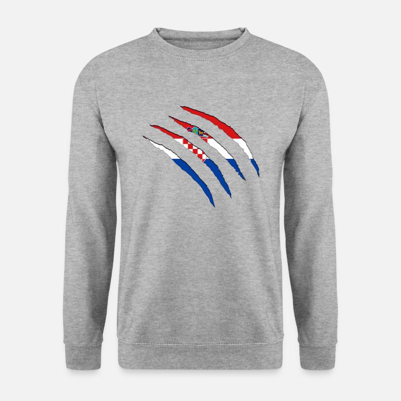 Kroatien Hrvatska - Unisex Pullover - Weißgrau meliert