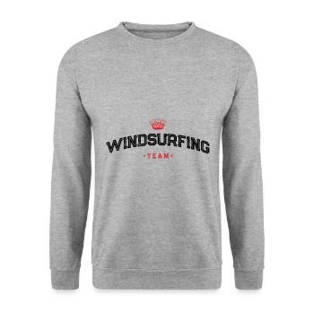 Windsurfing Team - Unisex Pullover - Weißgrau meliert - Vorne - Alina (178cm) & Michal (187cm)