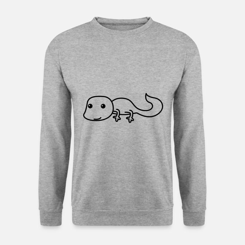 Gecko Comic Tier - Unisex Pullover - Weißgrau meliert