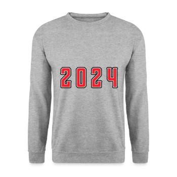 Anniversaire 2024 - Sweat-shirt Unisexe - gris chiné - Devant - Alina (178cm) & Michal (187cm)