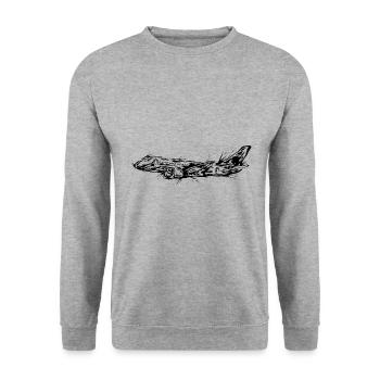Flugzeug - Unisex Pullover - Weißgrau meliert - Vorne - Alina (178cm) & Michal (187cm)