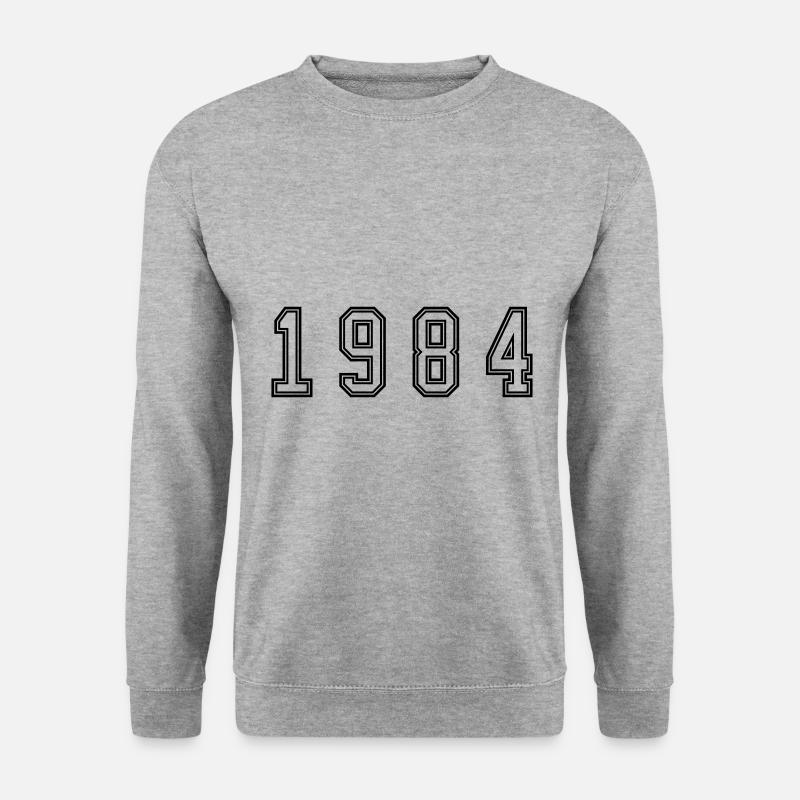 1984 Jahr Zahl - Unisex Pullover - Weißgrau meliert