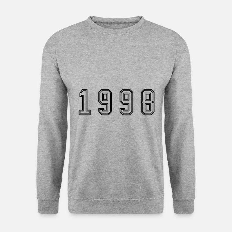 1998 Jahr Zahl - Unisex Pullover - Weißgrau meliert