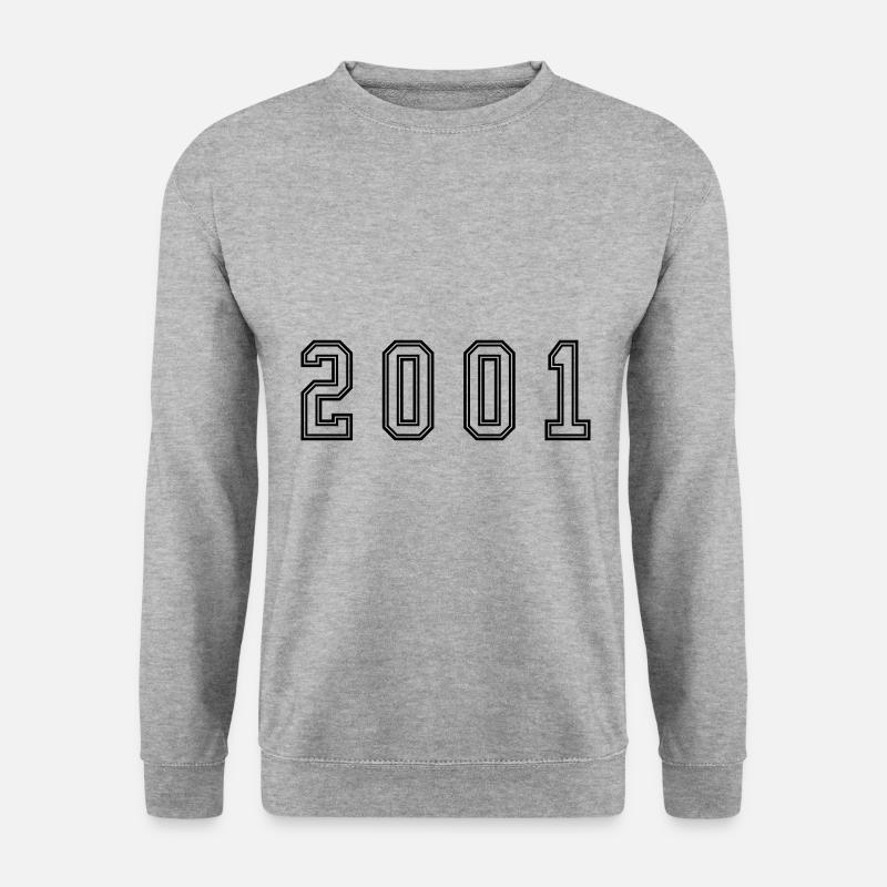 2001 Jahr Zahl - Unisex Pullover - Weißgrau meliert