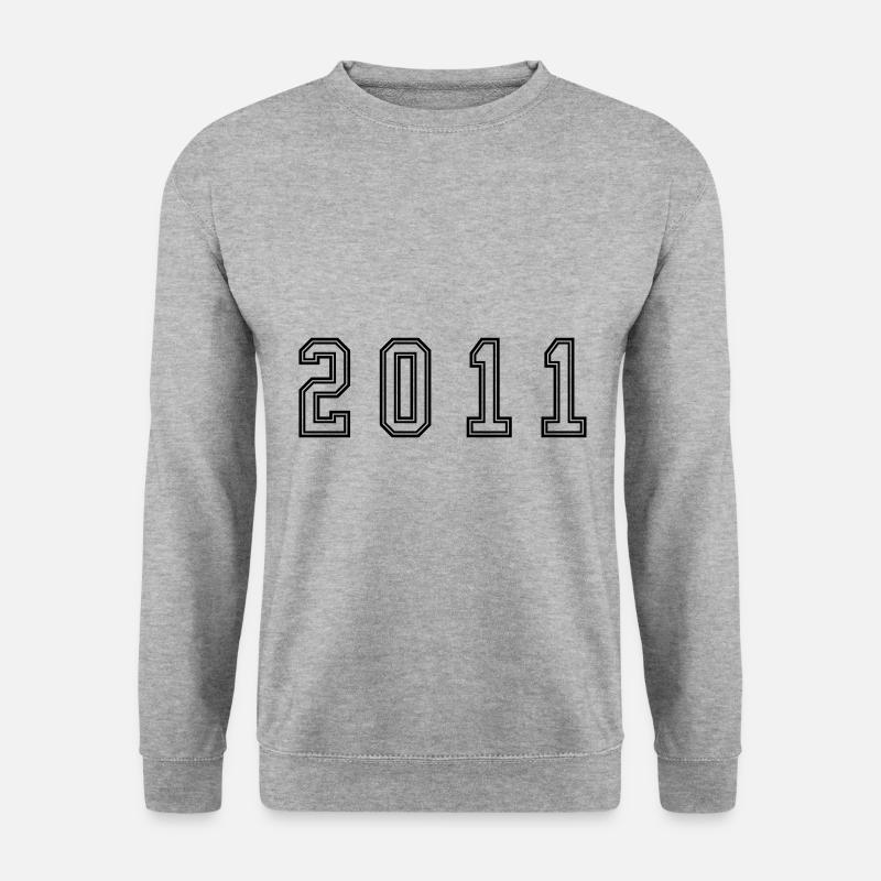 2011 Jahr Zahl - Unisex Pullover - Weißgrau meliert
